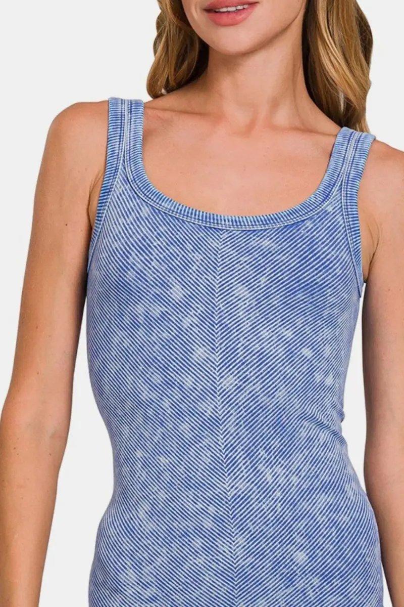 Zenana Ribbed Scoop Neck Tank for Everyday Comfort - Love Salve